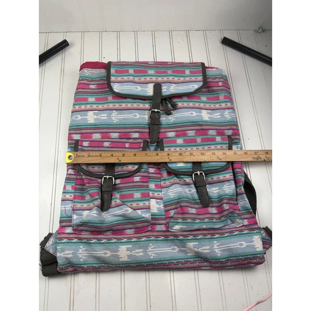 Candies Vintage Y2K Pink Blue Aztec Boho Festival Hippie Rucksack Bag